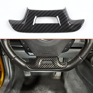 Imagem de Capa de acabamento de volante de fibra de carbono com decoração de furo acessórios interiores para Chevrolet Camaro 2016-2022