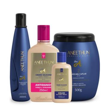 Imagem de Kit Aneethun Linha A Hidratação Antidanos e Silicone 4 Produtos
