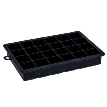 Imagem de Forma De Gelo De Silicone Preto 24 Cubos 20X13cm - Weck