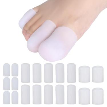 Imagem de 20 peças de protetores de dedo em gel – Biqueira de silicone durável, capa protetora de almofada para mulheres e homens, alivia unhas encravadas, dedos martelados, calos, bolhas, calo, 6S + 10M + 4L