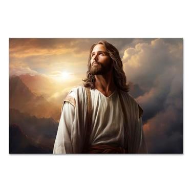 Imagem de Quadro Decorativo Religioso Contemplaçâo, Tela em Canvas na Horizontal ideal para ambiente de Sala de estar, jantar, reuniões, Quarto e Hall de entrada