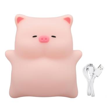 Imagem de Piggy Night Light para Crianças Silicone LED Dimmable Recarregável Lâmpada de Cabeceira Decoração Do Quarto Do Berçário Bonito Piggy Lamp Luz Quente 3000K Safe Soft Toy Gift