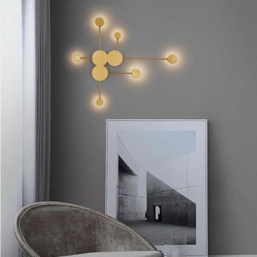 Imagem de GZZBMY Arandelas de parede modernas de LED de metal acrílico para iluminação de parede luminárias de parede nórdicas minimalistas para sala de estar interna quarto corredor decoração de escritório