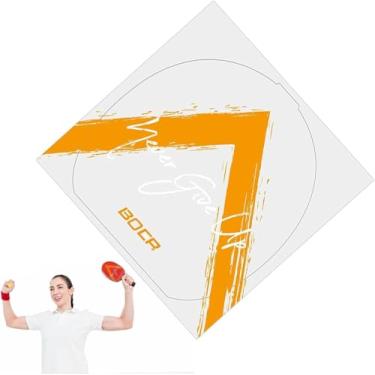 Imagem de 2 peças de folhas adesivas de raquete de tênis de mesa amarela, protetor de borracha antiestática transparente, folha protetora de borracha de ping pong, para raquetes de tênis de mesa de 17 cm x 17