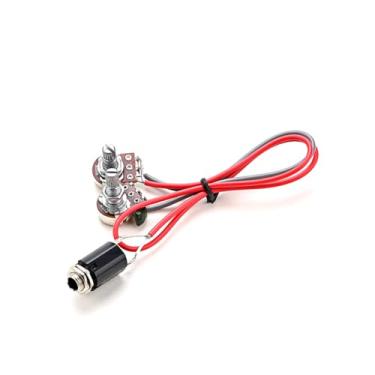 Imagem de RuiJOTWAT Cablagem de captador de bobina única 1 tom 1 volume e conector para peças de guitarra de caixa de charuto de 3/4 cordas