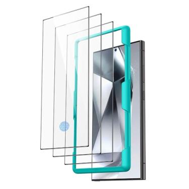 Imagem de ESR Pacote com 3 protetores de tela para Samsung Galaxy S24 Ultra, vidro temperado HD com moldura de fácil instalação para Samsung Galaxy S24 Ultra, proteção de nível militar, ultra resistente