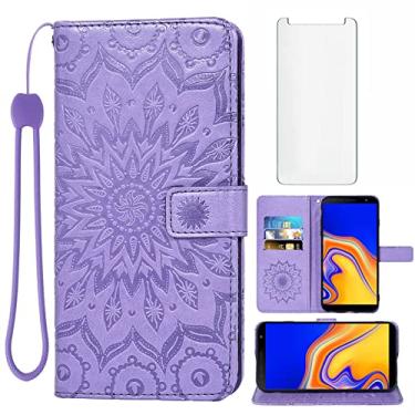 Imagem de Capa de telefone para Samsung Galaxy J4 Plus, capa tipo carteira com protetor de tela de vidro temperado, capa flip fina, suporte para cartões, acessórios Glaxay J4 Prime Gaxaly J4 Core J4+ 2018