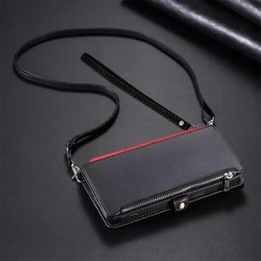 Imagem de Capa tipo carteira com zíper para Galaxy A25 5G (para Galaxy A25 5G/preto)