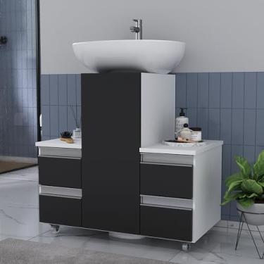 Imagem de Gabinete Banheiro COLUNA encaixe Branco Preto