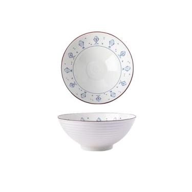 Imagem de Tigela de arroz de cerâmica redonda redonda de estilo japonês simples e requintada - Tigela de chapéu Yu Yue