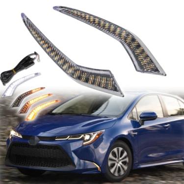 Imagem de KENRTIR Para Toyota Corolla L LE XLE 2021 2022 2023 Lente transparente híbrida para-choque frontal luz de neblina sequencial luz de seta luzes diurnas