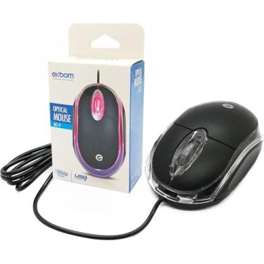 Imagem de Mouse Óptico USB com LED para PC/Notebook 1000dpi com Fio Exbom.