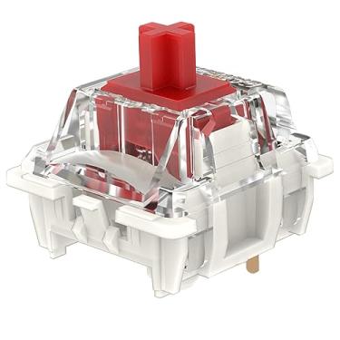 Imagem de CN GAMING Interruptores Pré-Lubrificados G Red Pro 3.0 De 5 Pinos Lineares Para Teclado Mecânico Mx, Placa Luz Rgb Smd Montada (70 Peças Pinos, Vermelho)