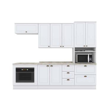 Imagem de Cozinha 7 Peças (2 Armários + 1 Paneleiro + 2 Balcões + 2 Complementos) C5p42 Branco