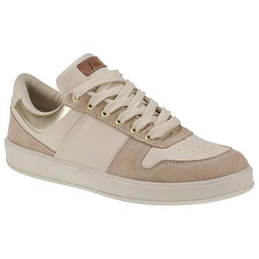 Imagem de Tênis Nude Feminino Casual Confortável com Recortes Colorido Original Lóris Shoes 7802 (Nude, BR, Adulto, Numérico, 38)