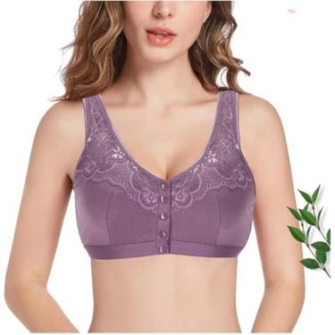 Imagem de Sutiãs Esportivos De Algodão Para Mastectomia Mulheres Fechamento Frontal Todos Os Dias Após A Cirurgia Sutiã Com Bolsos Para Formas De Mama, Red, 95/42ABC