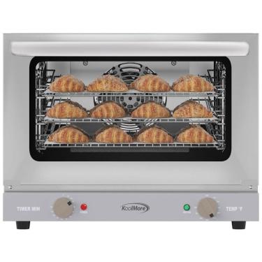 Imagem de Forno de Convecção de Bancada KoolMore para Assadeiras de Tamanho Quarto com 3 Grelhas 1440W de Potência em Aço Inoxidável,
