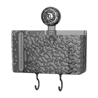 Imagem de SiaBiced Dispensador de Saco de Lixo de Cozinha com Ventosa, Prateleira de Chuveiro, Organizador Decorativo de Fácil Acesso para Armário de Cozinha E Parede, Preto