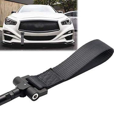 Imagem de Xotic Tech Alça de reboque para corrida estilo JDM preta com adaptador de orifício de reboque compatível com Infiniti G35 G37 Q50 Q60 ou Nissan GT-R 350Z 370Z