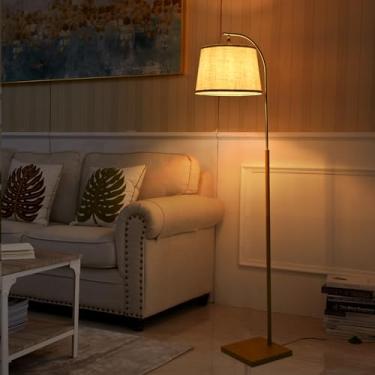 Imagem de TAKEGO Luminária de chão moderna de meados do século para salas de estar, luminária de chão de arco alto com formato de lâmpada ajustável e interruptor de pé para quartos e sala de estar