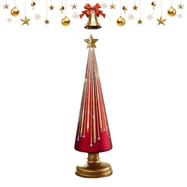 Imagem de Árvore de Natal de Mesa,Árvore Iluminada Centro De Mesa Natalino | Enfeite para Festas e Acessórios para Escritório Cozinha Rústica Estante Lareira Interior Restaurante