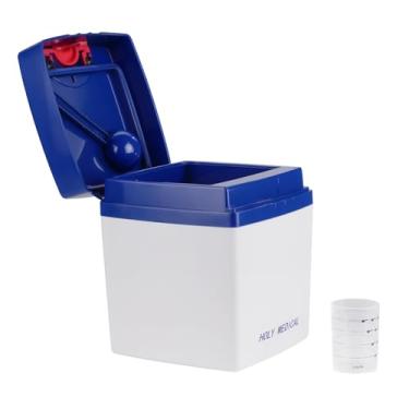 Imagem de Iannelia 1 recipiente de plástico portátil à prova de umidade, caixa de armazenamento de materiais de mistura com copo medidor para máquina misturadora de alginato de laboratório