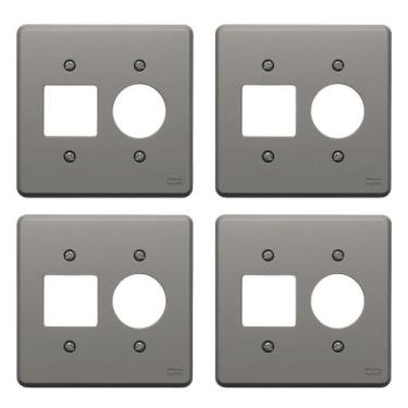 Imagem de Kit 4 Placa 4x4 Posto Tomada + 2 Interruptor Legrand 8525 - PIAL