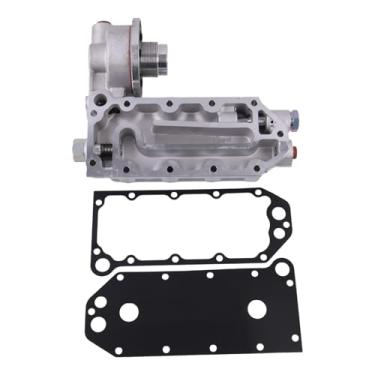 Imagem de YQABLE Cabeça do refrigerador de óleo com junta 3922882 3931077 compatível com motor Cummins ISC8.3 6C8.3 ISLE8.9 QSL9 QSC8.3 6BT 6CT NH855 NT855