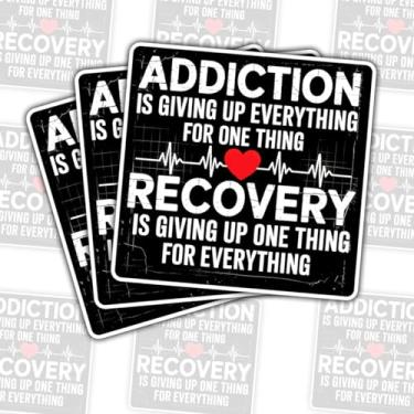 Imagem de 3 peças Addiction VS Recovery AA NA for a Clean Sober Life Adesivo Presentes para Apoiadores da Sobriedade, Defensores da Recuperação, Membros AA e NA, Buscadores de Recuperação de Dependências