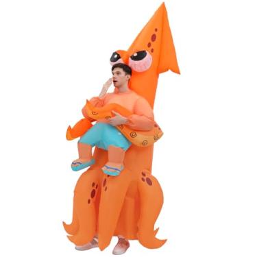 Imagem de JASHKE Fantasia inflável de lula para adultos, engraçada, fantasia de Dia das Bruxas, fantasias de corpo inteiro, para homens e mulheres, cosplay