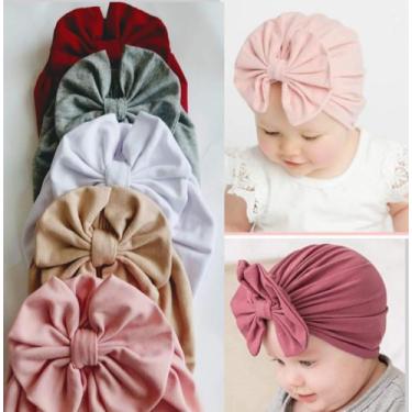 Imagem de Turbante touca laço chanfrado - Ateliê da taty, Off, White, P 2 a 6 me