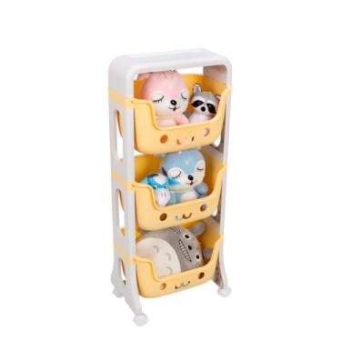 Imagem de Prateleira Organizadora Caixa Cesto Infantil Brinquedos Quarto (AMARELO)