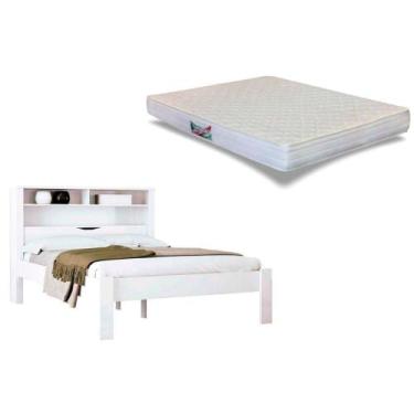 Imagem de Colchão Casal Ortopédico Herval + Cama Invicta Branco - Santos Andirá