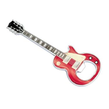 Imagem de LanHong 1 peça/conjunto abridor de garrafa abridores de garrafas de cerveja abridor de garrafas em forma de guitarra presente utensílios de cozinha para bebedores música amante de guitarra (vermelho)