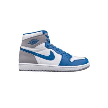 Imagem de Nike Tênis masculino Air Jordan 1 Retro High OG, Azul verdadeiro/branco/cinza cimento, 35