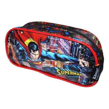 Imagem de Estojo Escolar Superman Filme Compartimento Grande Simples