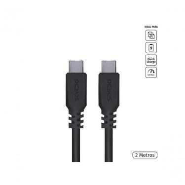 Imagem de Cabo Para Celular Usb Tipo C 2.0 Para Usb Tipo C - Type C 2 Metros Preto - Pucp-02
