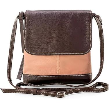 Imagem de Bolsa de Couro Legítimo Transversal Tiracolo Modelo Jô Tiracolo Feminina com Alças Ajustáveis (Tons Ferrosos)