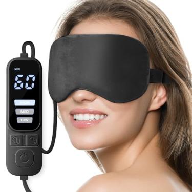 Imagem de Ezona Máscara de olhos aquecida, máscara de compressão de olhos quente, almofada de aquecimento elétrica USB para olhos com controle de temperatura e temporizador, máscara de olho seco para olhos