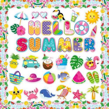 Imagem de Decoração de quadro de avisos Ozepao Summer Cutouts 58 unidades