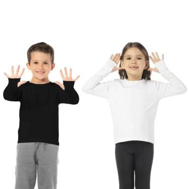 Imagem de Kit Segunda Pele Infantil Térmica Preta E Branca Flanelado - Vrasalon,