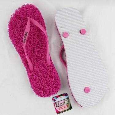 Imagem de Chinelos de capacho com borracha 100%  ortopédicos e anti stress rosa 