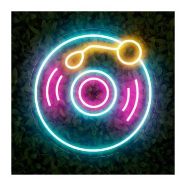 Imagem de Painel Neon Led disco vinil vintage loja festa aniversario - Bloom