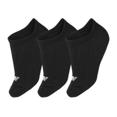 Imagem de Kit de 3 Pares de Meias New Balance Invisível Feminina, 35/38, Preto