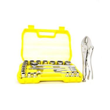 Imagem de Soquetes 1/2" (22 Peças) + Alicate de Pressão 10 Polegadas - Titanium 