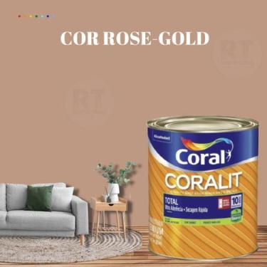 Imagem de Esmalte Sintético Base Água Coral Coralit 800ml Brilhante Cor Rosa par