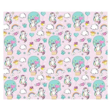 Imagem de Papel de Parede Adesivo Infantil Unicórnios Quarto Menina - 796pcm - A