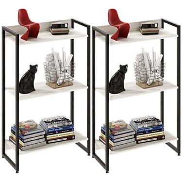 Imagem de Kit 2 Estantes Multiuso Escritório Industrial 3 Prateleiras Areta 104x