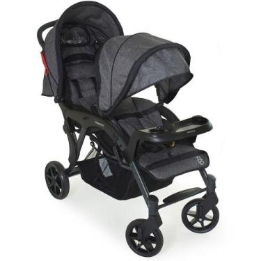 Imagem de Carrinho de Bebê para Gêmeos Galzerano Duplo Doppio II Grafite