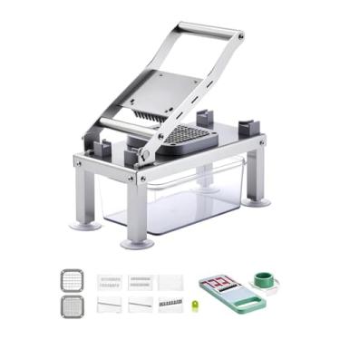 Imagem de Ioensy Cortador de vegetais, picador de alimentos, cortador de vegetais com recipiente para batatas domésticas, com 8 Lâminas